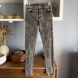 ORO Los Angeles Black Acid Washed Denim Skinny Jeans Size 30